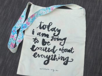 Today I am going to be excited about everything - Tote bag 1 strap