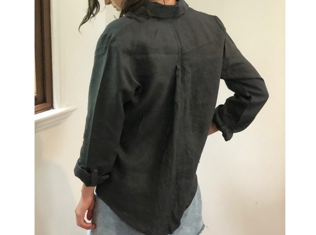 Ladies linen shirts sz8-10 charcoal