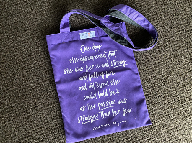 Tote bag coloured, fierce, purple